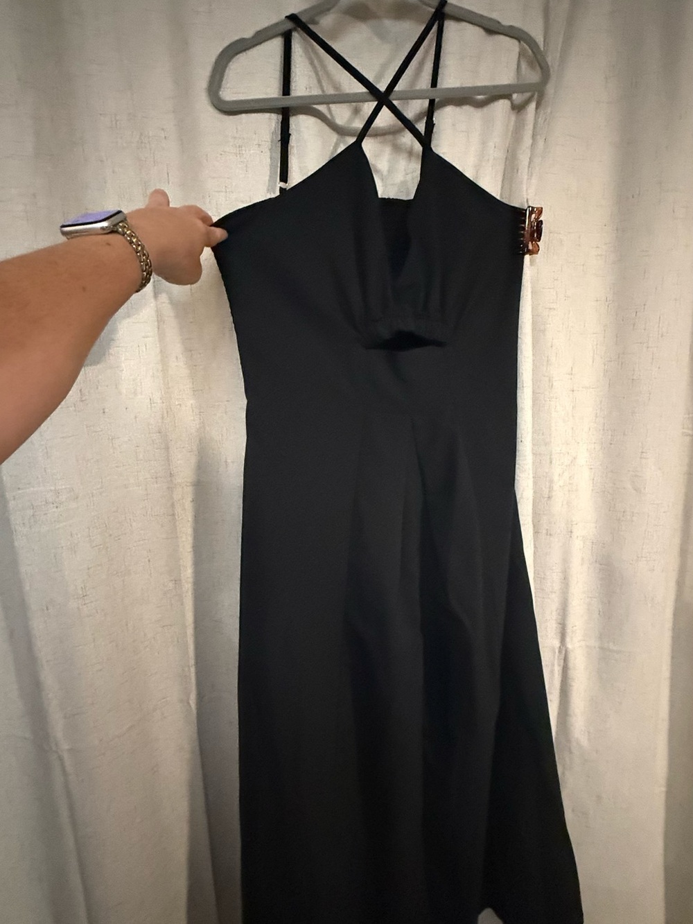 Black Maxi Dress with Crisscross Straps